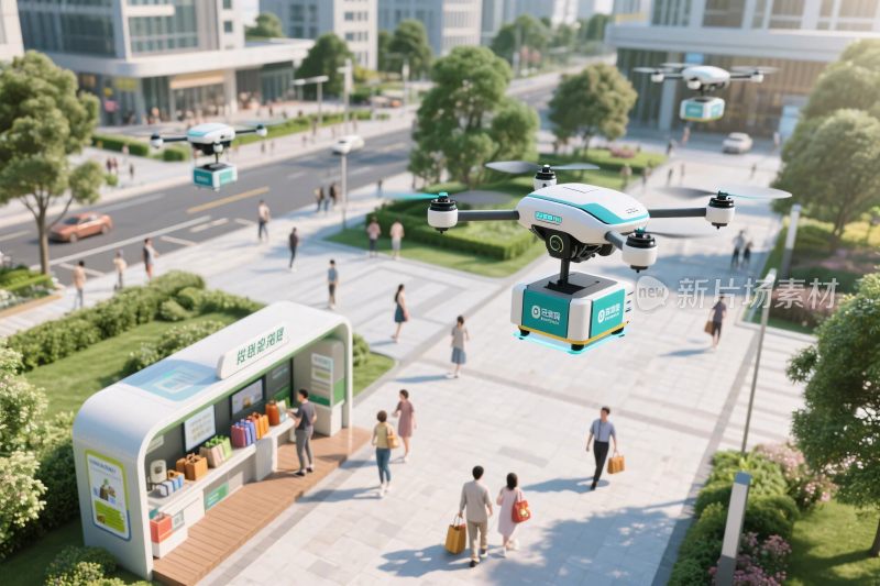 未来智能城市配送场景