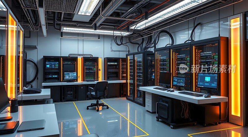 科技感数据中心未来网络控制中心