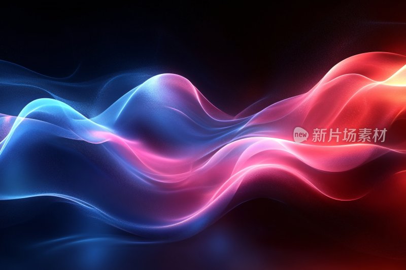 绚丽动感的彩色光效波浪