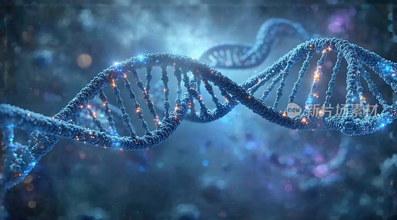 蓝色螺旋DNA结构