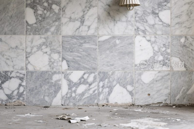 废弃室内石材墙面