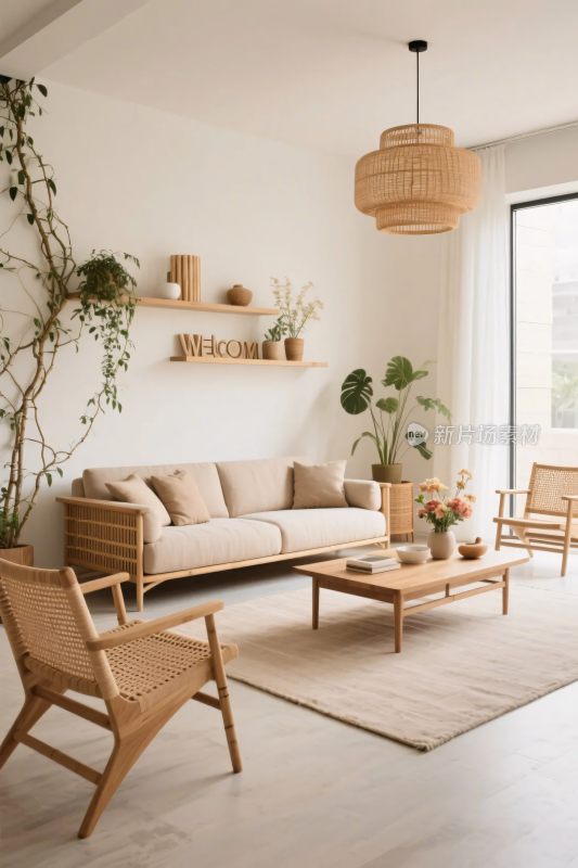 简约自然风的室内客厅场景