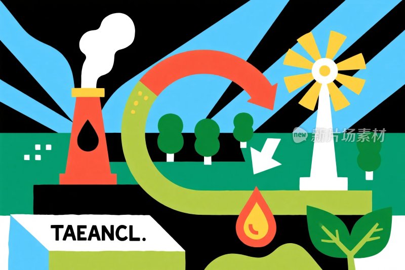 能源环保主题插画