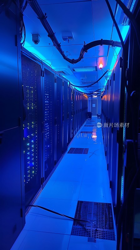 数据中心里的蓝色光芒