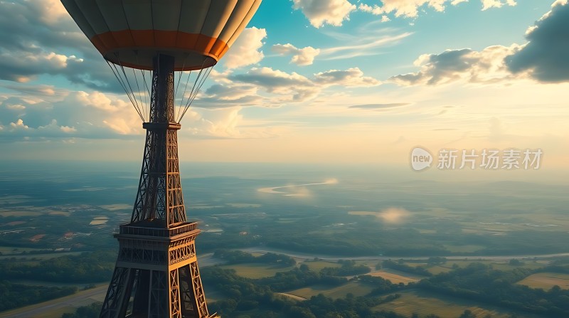 热气球与埃菲尔铁塔的梦幻之旅
