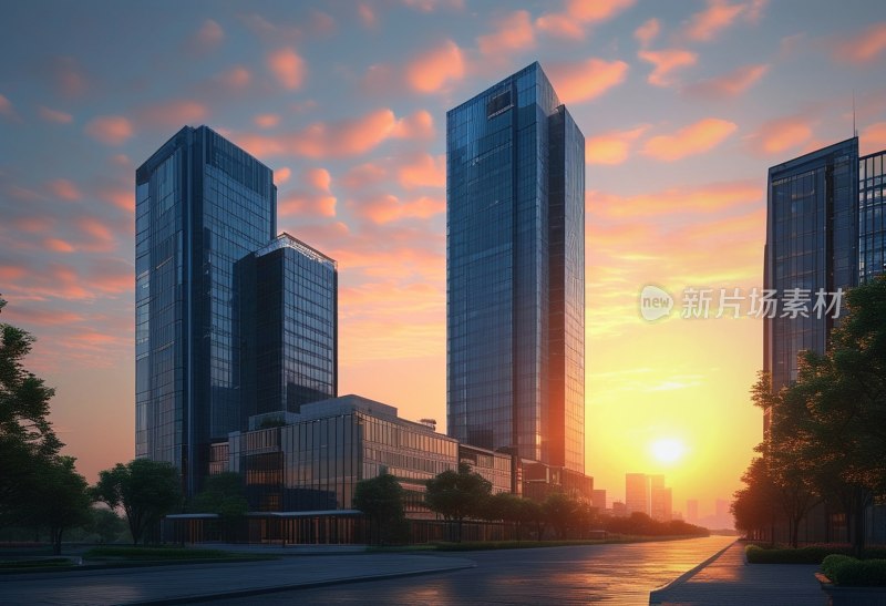 晨曦中的平安大厦