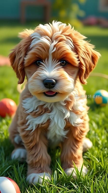 草地上的可爱小狗