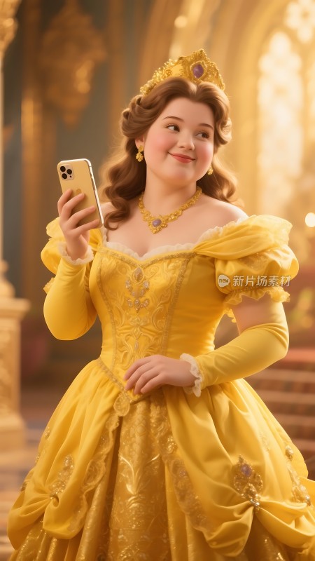 黄裙公主与现代科技融合