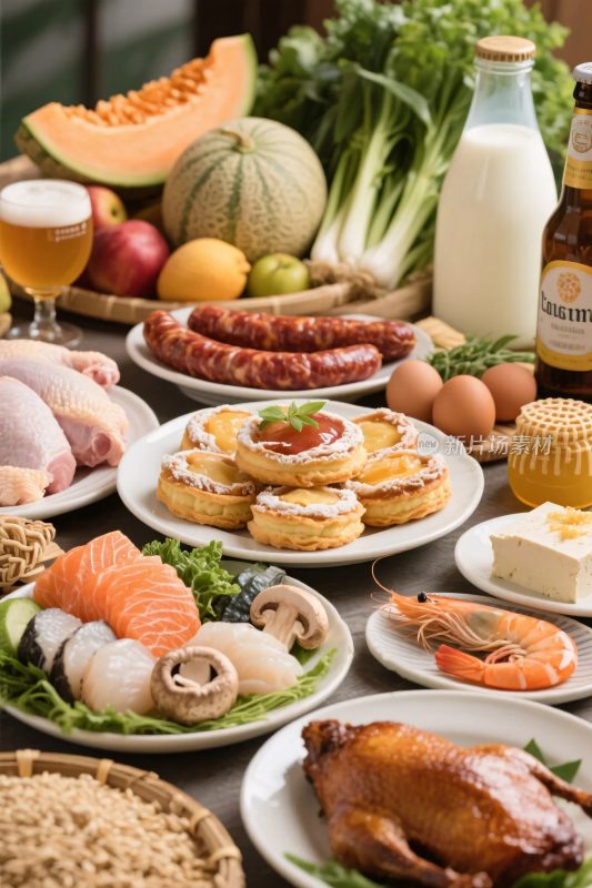 丰富食材摆放图