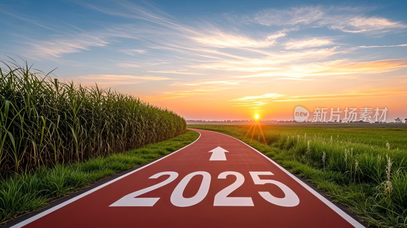 2025新年目标道路公路商务创新启程图片