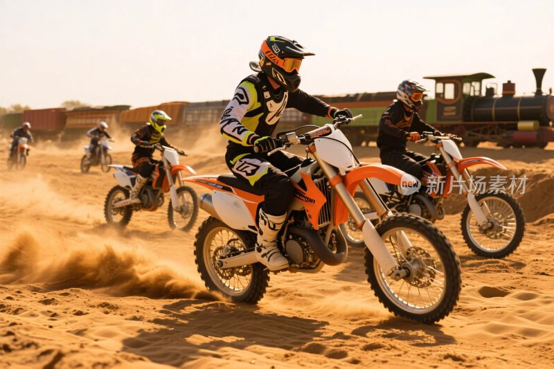 摩托车手沙地越野竞技