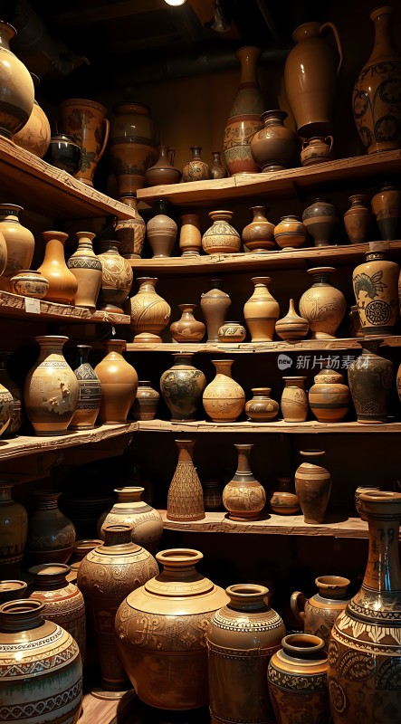 陶艺展示精美瓷器陈列