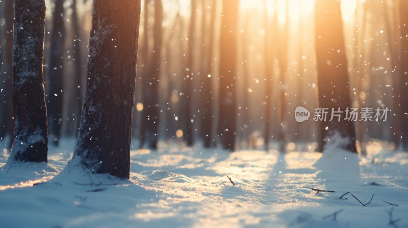 冬天树林冬季风景冬日雪景风光