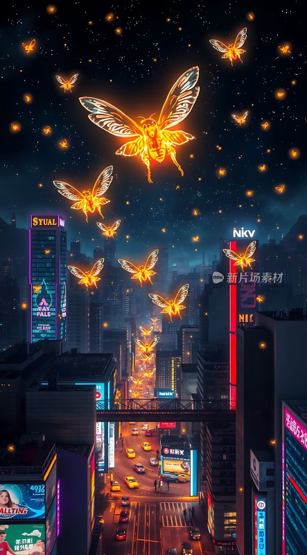 霓虹灯下的萤火虫之旅