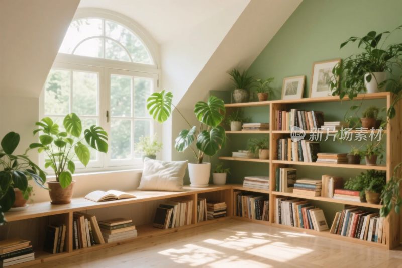 温馨室内读书角落