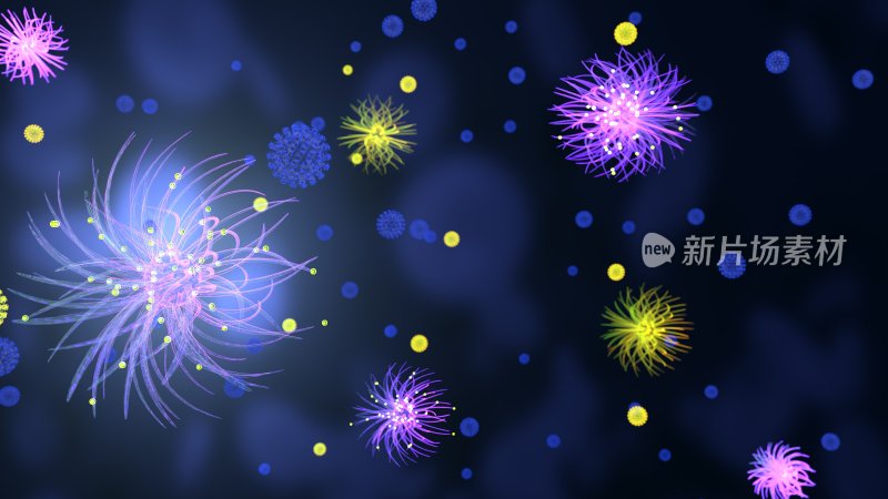 病毒3 医疗冠状病毒肺炎细菌真菌紫色微观