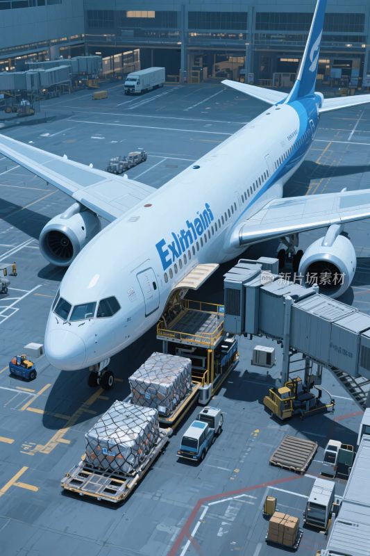 机场停机坪的埃默拉尔德航空飞机