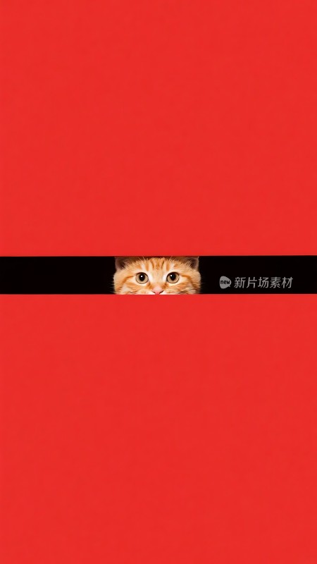 红猫探出头