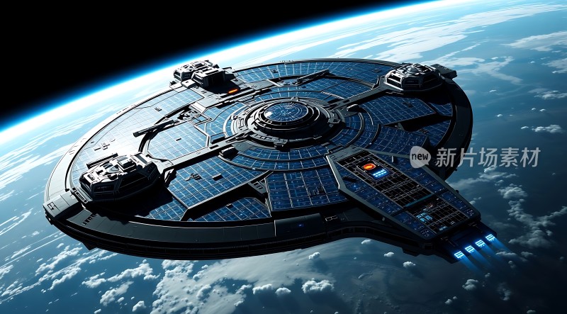 太空飞船环绕地球飞行