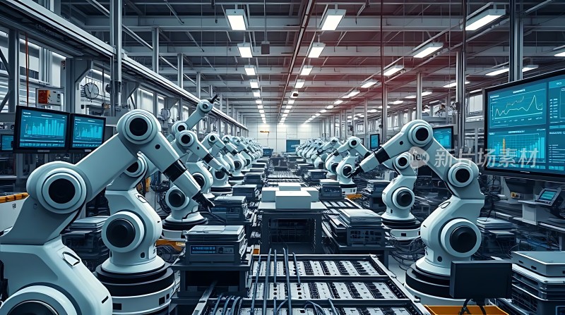 智能工厂机器人生产线高效运作