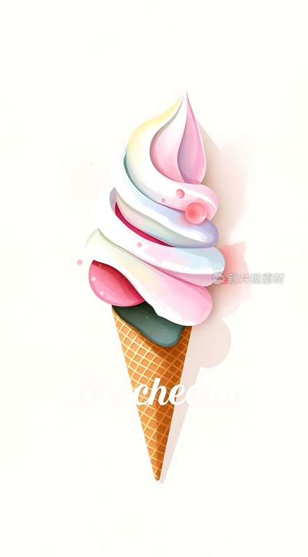 彩色冰淇淋甜筒