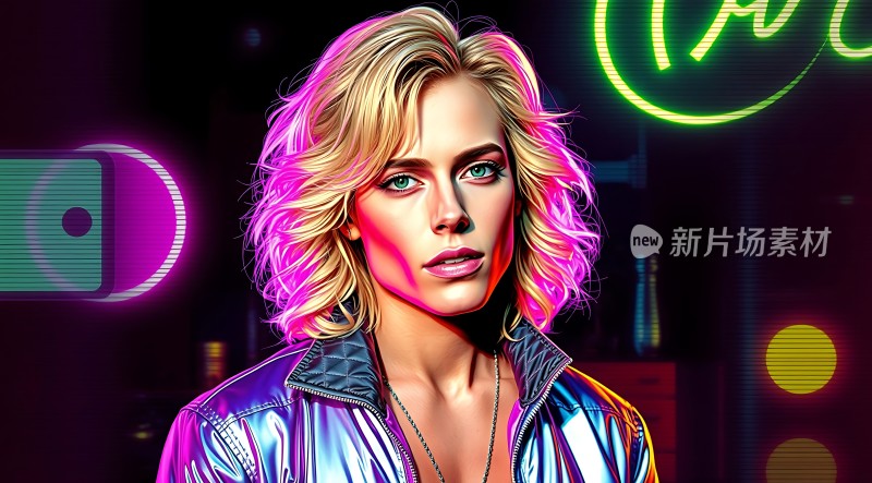 新片场素材 炫彩霓虹夜色