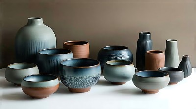 现代陶艺品展示色彩丰富造型各异 现代陶艺品展示色彩丰富造型各异