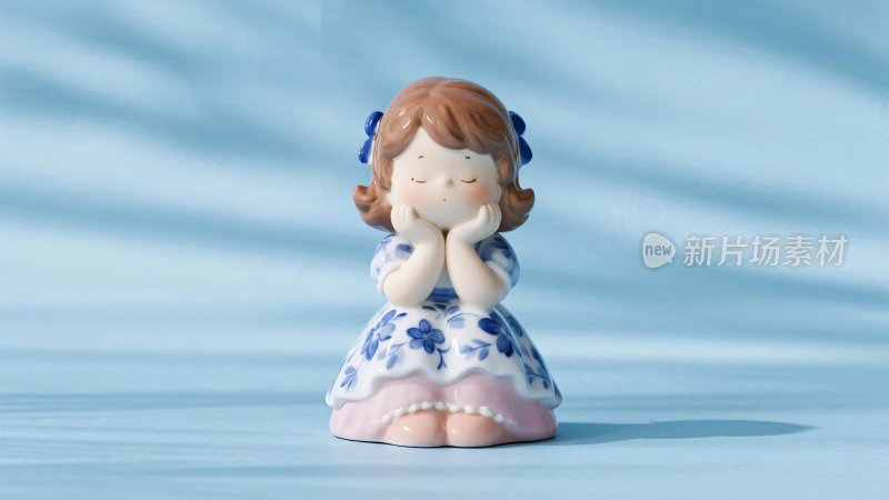 可爱陶瓷小女孩摆件