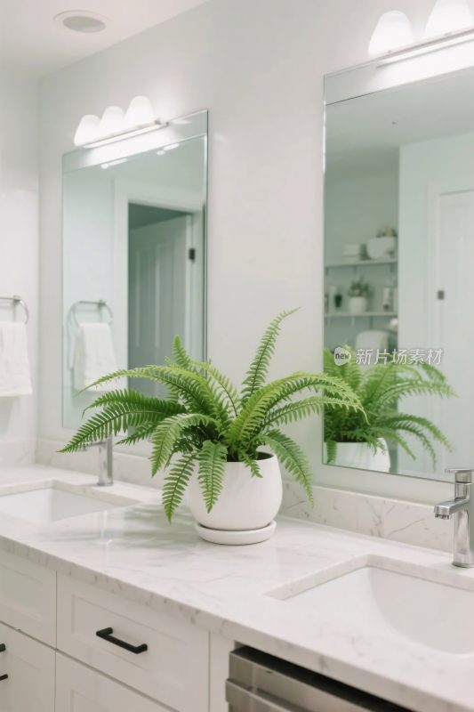 浴室洗手台绿植装饰