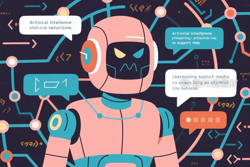 机器人数据交互插画