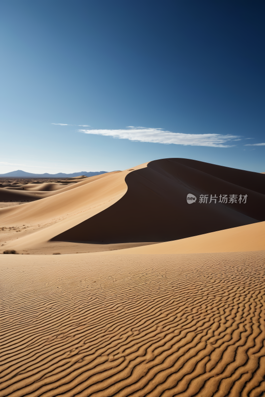 沙漠中的沙丘蓝天高清风景图片