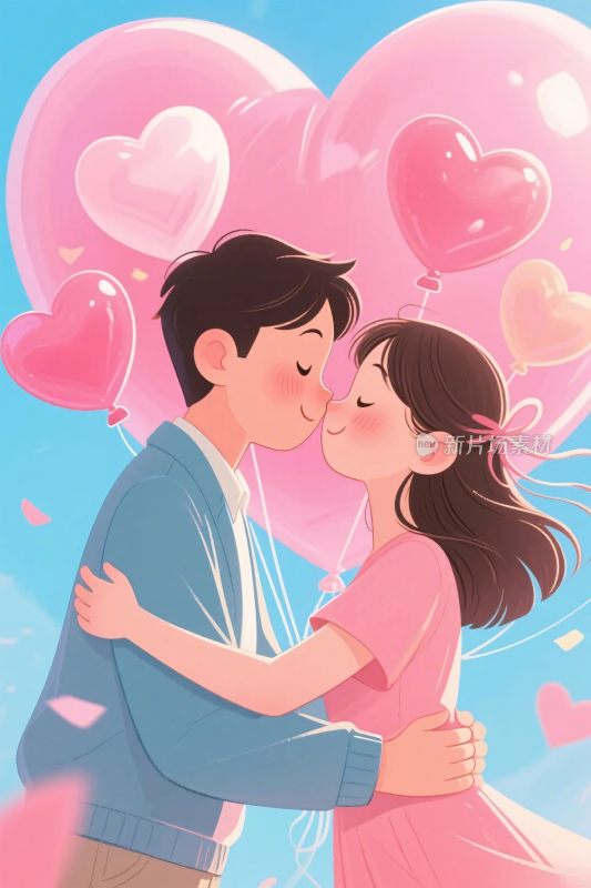 浪漫情侣插画