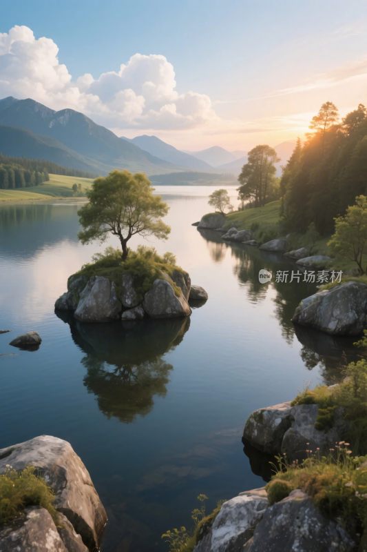 山水湖泊自然风光