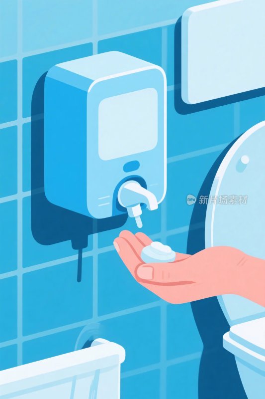 卫生间洗手液插画