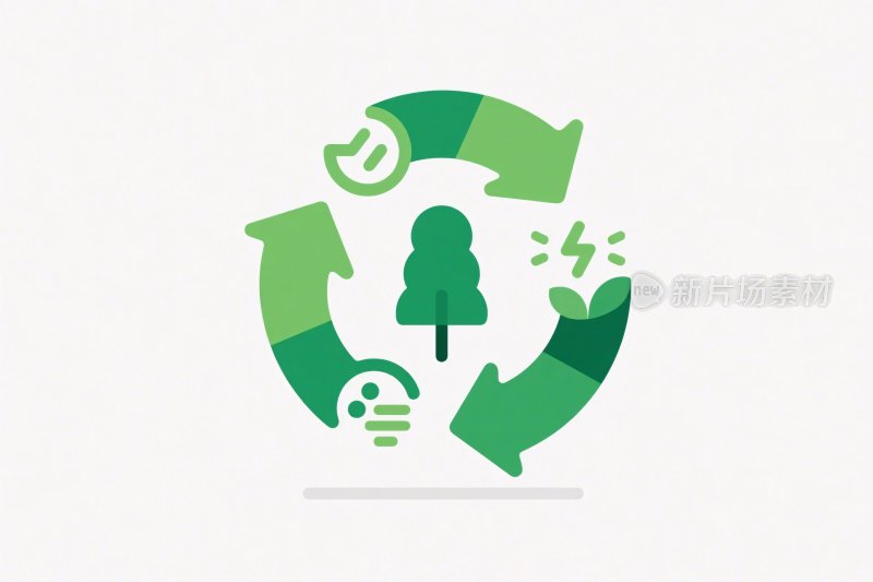 绿色循环环保插画
