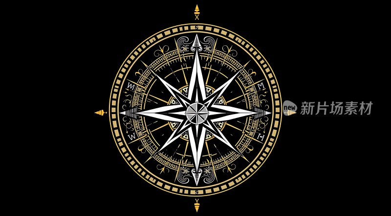金色罗盘指南针