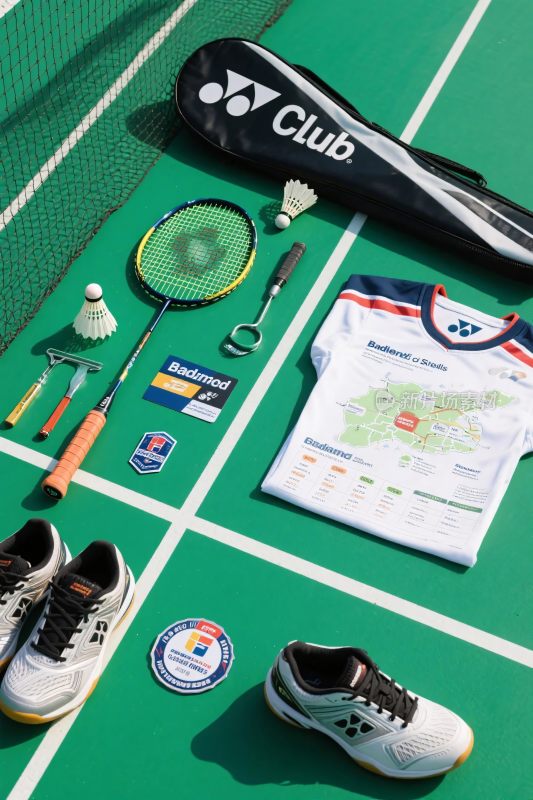 羽毛球运动装备展示