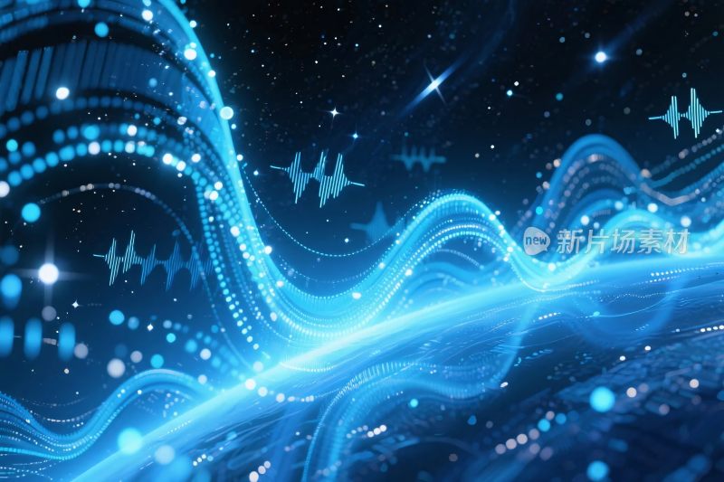 科技感音波抽象插画