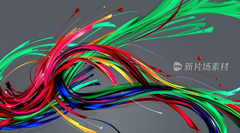 多彩线条交织的艺术画面