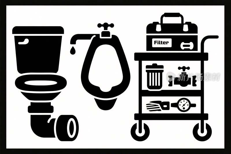 卫浴设施清洁工具图标