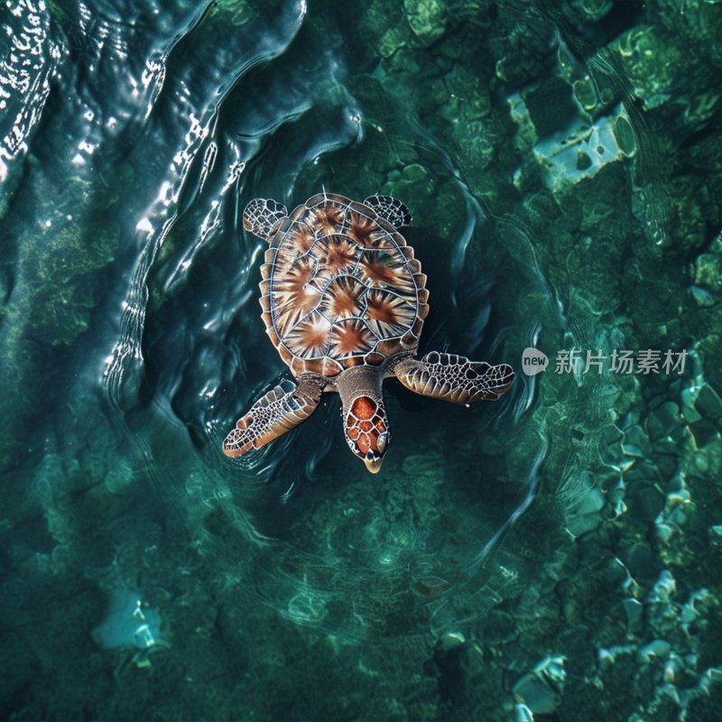 绿海龟畅游红海