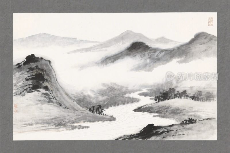 水墨山水国画