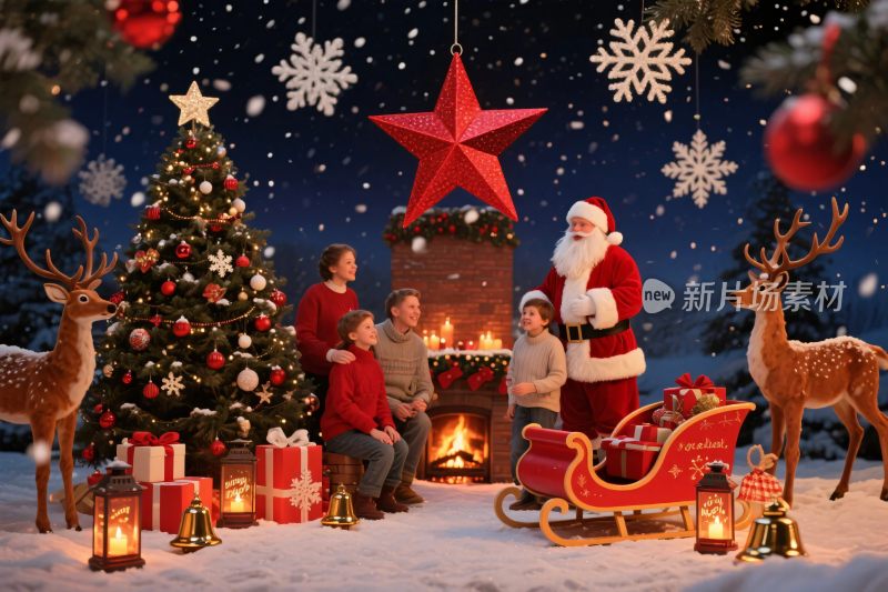 圣诞场景插画
