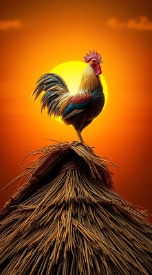 雄鸡报晓迎朝阳