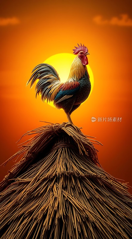 雄鸡报晓迎朝阳