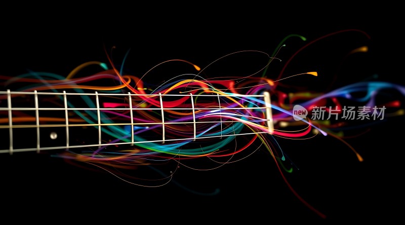 彩色琴弦上的音符跳动
