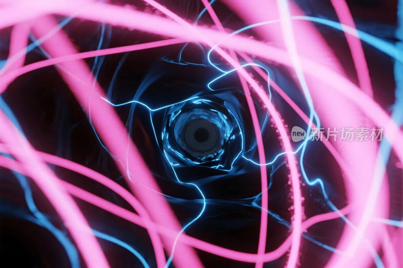 粉蓝光线抽象插画