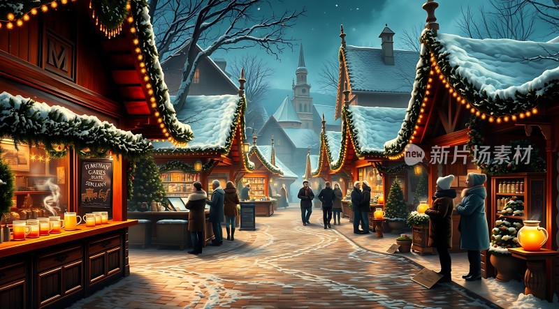 圣诞集市温馨夜市