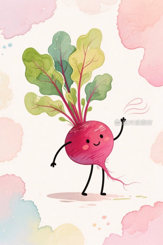 拟人化蔬菜卡通插画