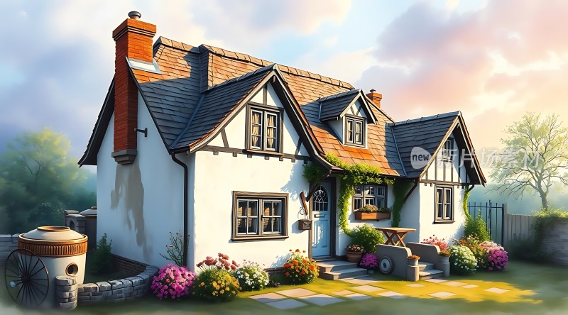 田园小屋温馨宁静的家园